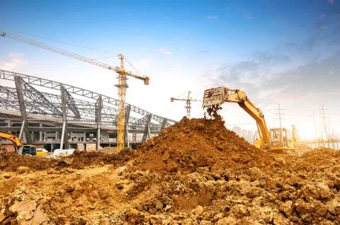 Excavator at work Stock Photos
