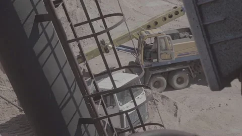Excavator working in a career FLAT Stock Footage 104909012