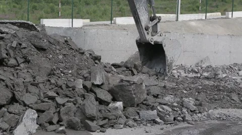 Excavator Working On Construction Stock Footage 56568400