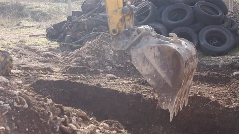 Excavator Working on Construction Site. Stock Footage 75038513