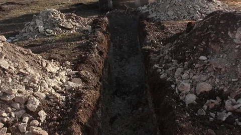 Excavator Working on Construction Site. Stock Footage 75038968