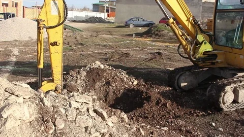 Excavator Working on Construction Site. Stock Footage 75039274