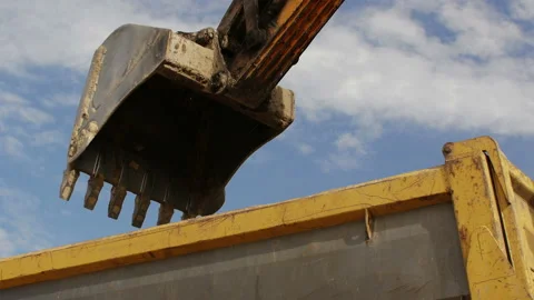 Excavator is working on a construction site Stock Footage 89931501