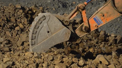 Excavator working on construction site Stock Footage 125577794