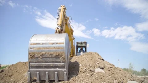 Excavator working on construction site Stock Footage 171669010