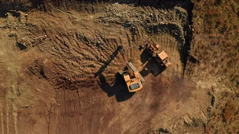 Excavator working on construction site Vídeo Stock 287220270