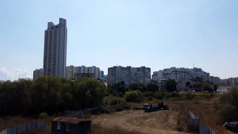 Excavator working on a construction site, time lapse. Stock Footage 115087239
