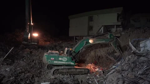 Excavator  Working On A Construction Turkey Stock Footage 234206199