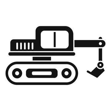 Excavator working with mechanical arm extended Stock Illustration