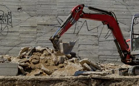 The excavator working Stock Photos