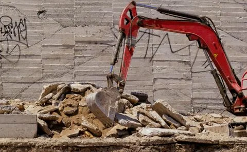 The excavator working Stock Photos
