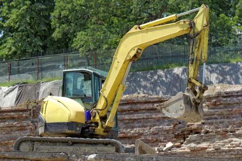 The excavator working Stock Photos