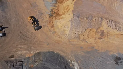 Excavator working on sandy surface Stock Footage 121504670