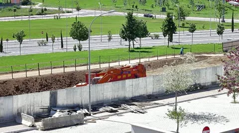 An excavator working (timelapse) Stock Footage 11186544