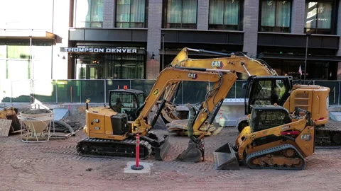 Excavators on 16th Denver Stock Footage 219889984