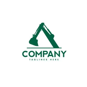 Excavators Construction machinery logo Stock Illustration