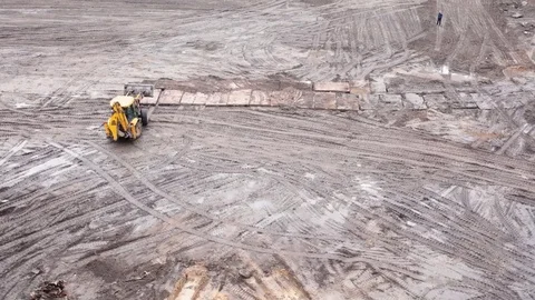 Excavators on a construction site Video stock 79832480