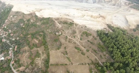 Excavators Digging on Nature for Mining Stock Footage 115953596