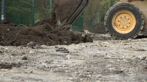Excavators At Work, close up Stock Footage 97279435