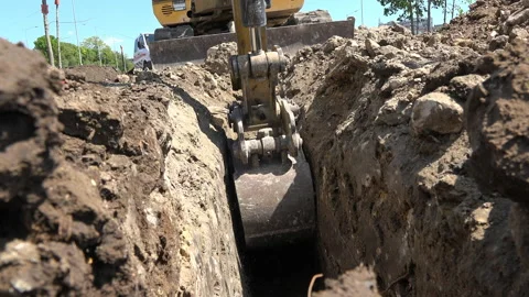 Excavators At Work, close up Stock Footage 141200913