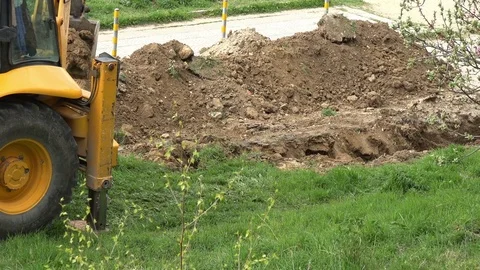 Excavators At Work Video stock 74945522