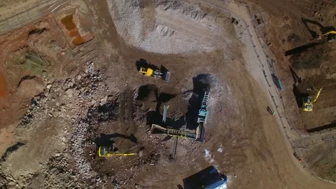 Excavators at work Stock Footage 83234761