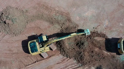 Excavators working Stock Footage 129863779