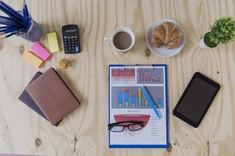 Excel graph with Spreadsheet Document showing Information Financial Startup C Stock Photos