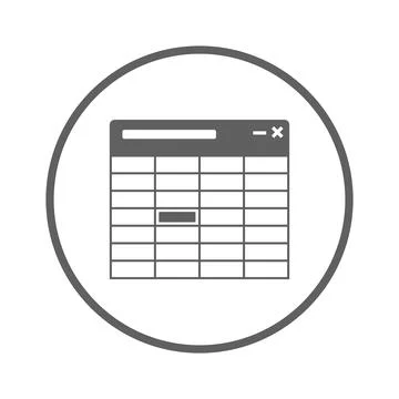 Excel, grid, table icon. Outline vector. Stock Illustration