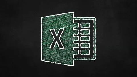 Excel sheet document in chalk - school, digital tools Stock Footage 93006404