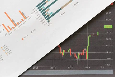 Excel stat spreadsheet business analytics graph statistic with graph and table Stock Photos
