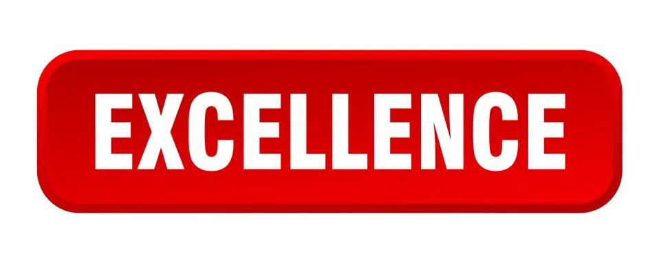 Excellence button. excellence square 3d push button Stock Illustration