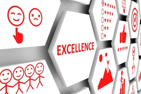 EXCELLENCE concept cell background 3d illustration Stock Illustration