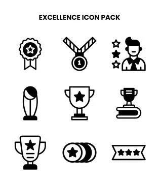 Excellence DuoTone Set Icons Pack Stock Illustration