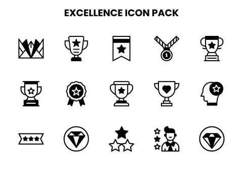 Excellence DuoTone Vector Icons Pack Stock Illustration