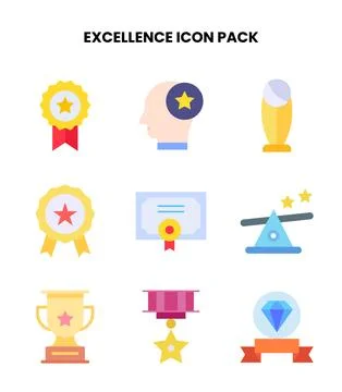 Excellence Flat Bundle Icons Pack Illustrazione stock