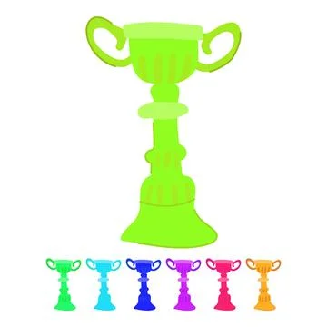 Excellence gold trophy vector cartoon graphic Stock Illustration