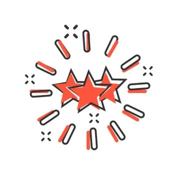 Excellence icon in comic style. Star ribbon vector cartoon illustration on wh Stock Illustration