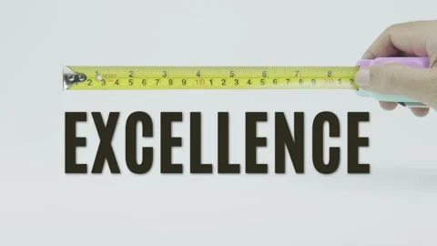 Excellence text or word and tape measure on a white background Stock Footage 302062398