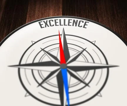 Excellence word indicated by compass Stock Illustration