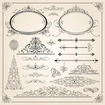 Excellent Calligraphic Frames Stock Illustration