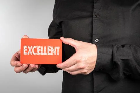 Excellent. Customer Experience Concept. Red paper card Stock Photos