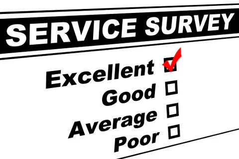 Excellent Customer Service Survey Stock Illustration