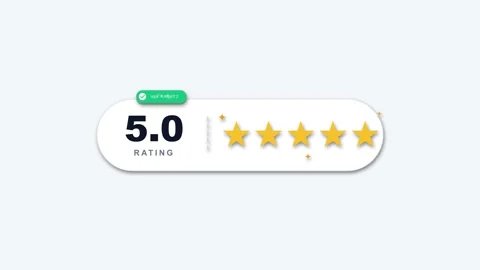 Excellent Five Point Zero Star Rating Badge Animation Stock Footage 331901985