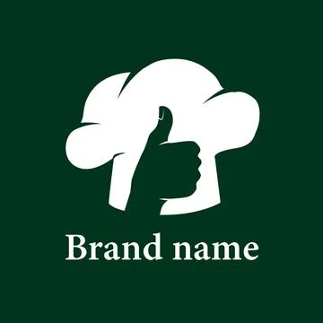 Excellent gesture on the background of a chef's hat, logo on negative space Stock Illustration