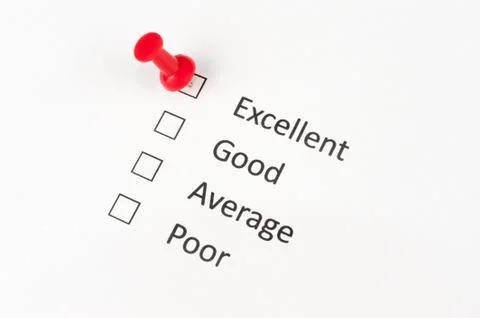 Excellent, good, average or poor Stock Photos