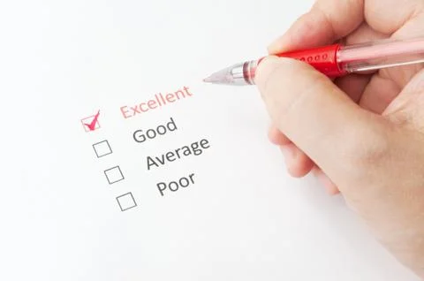 Excellent, good, average or poor Stock Photos