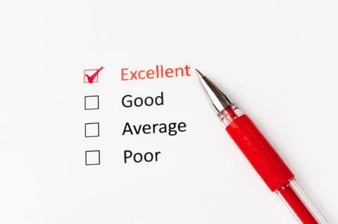 Excellent, good, average or poor Stock Photos