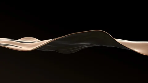 Excellent Liquid Gold Surface Movement. Waterline Border. Slow Motion. Looped Stock Footage 128538326