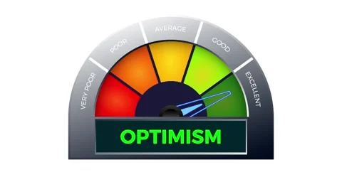 Excellent optimism on meter. Speedometer which measures the level of optimi.. Video stock 283533056